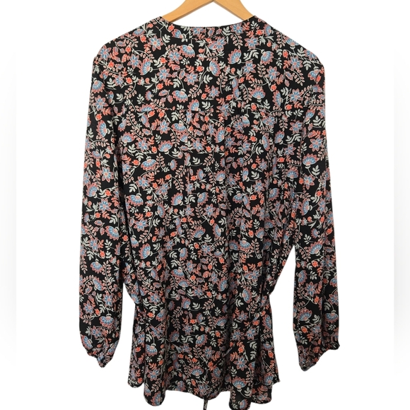 Terra & Sky Black Floral Blouse Size 1X - Picture 4 of 4